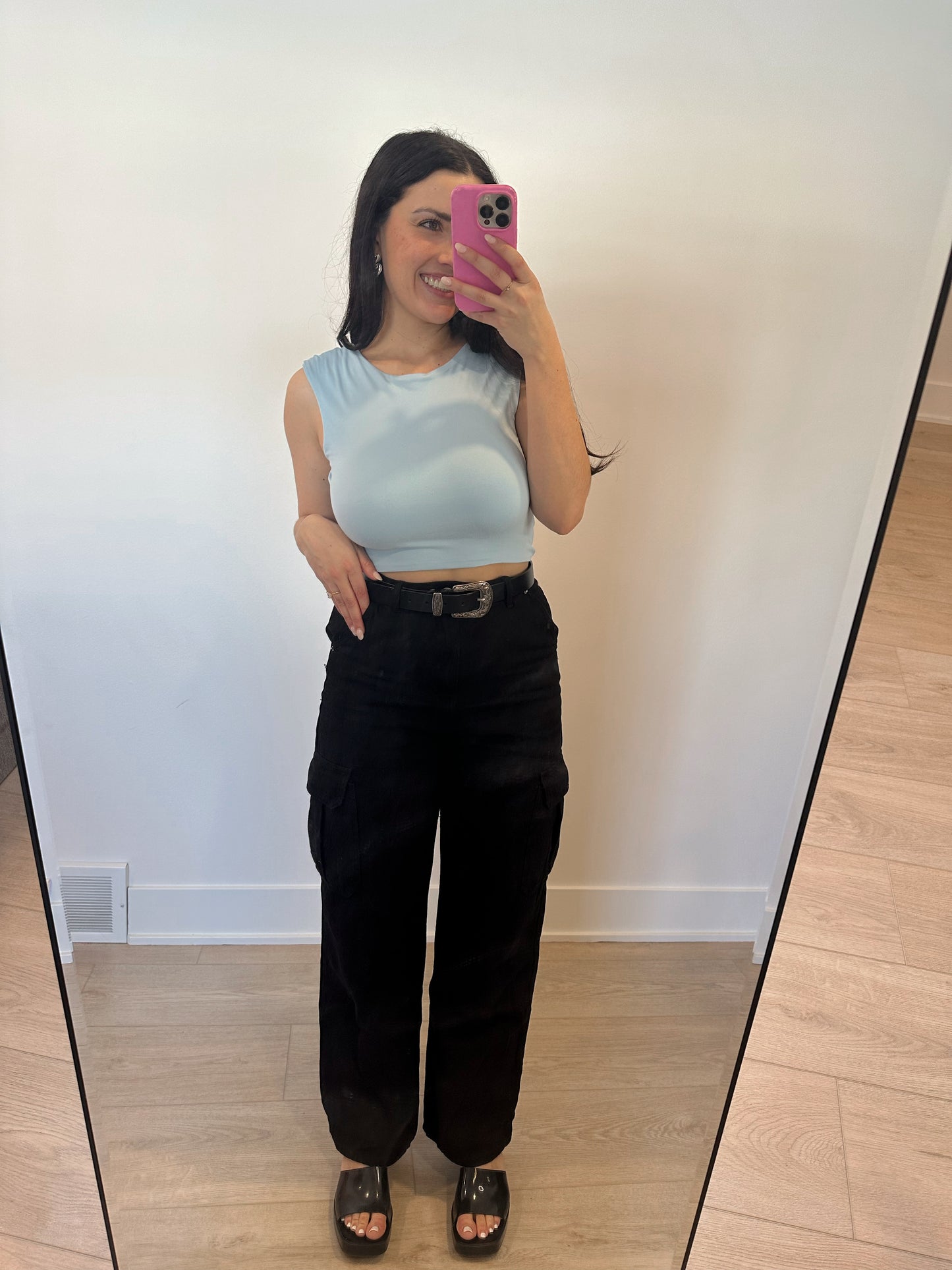 Icy Blue Amor Crop Top