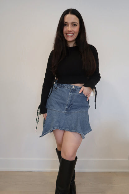 Flirty Girly Denim Skirt